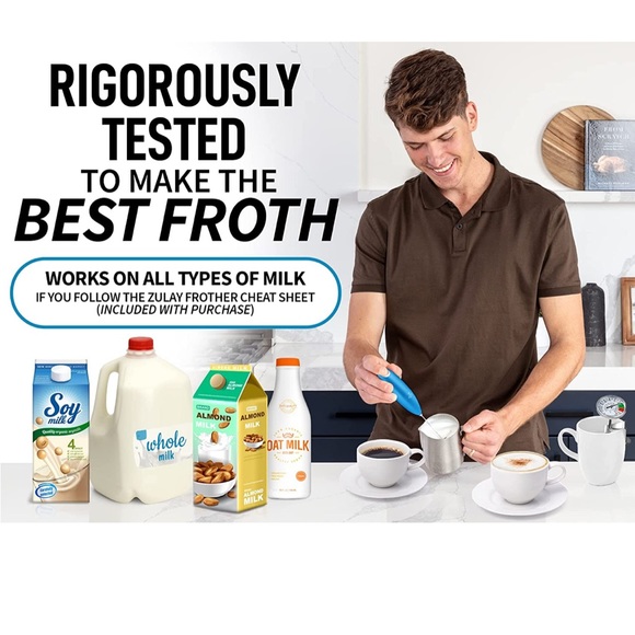 [Free add on item] Zulay Kitchen High Powered Milk Frother Foam Maker - Picture 9 of 12